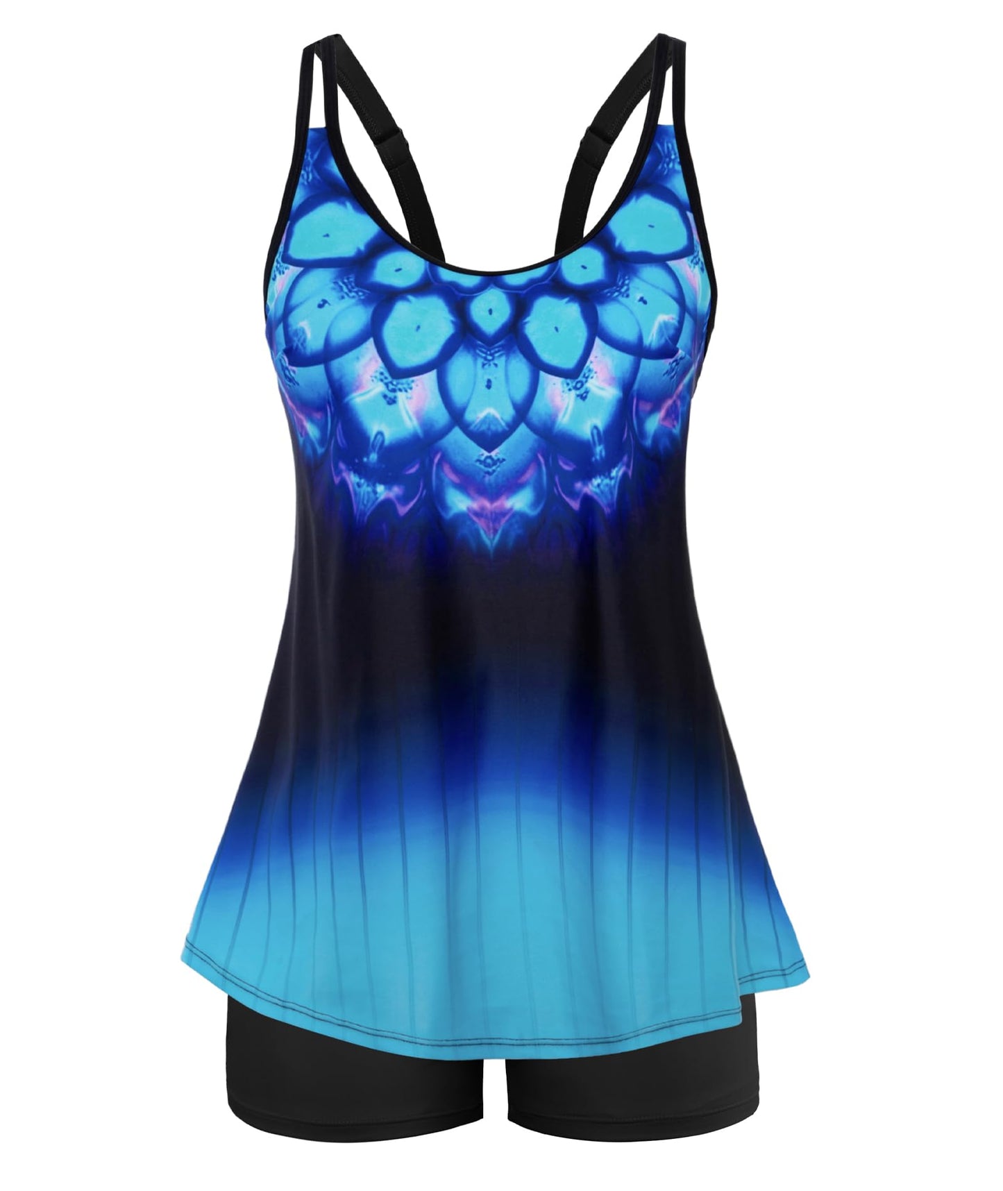 HOTArolina Tankini Swimsuits for Women Tummy Control Two Piece Bathing Suits Flowy Swim Tops with Boy Shorts