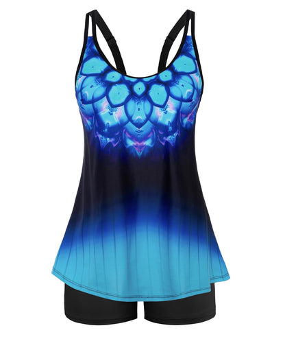 HOTArolina Tankini Swimsuits for Women Tummy Control Two Piece Bathing Suits Flowy Swim Tops with Boy Shorts