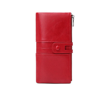 HOTHandbags Business Wallets Women's Money Clips Leather Card Cases Purses Blocking Wallet Money Organisers,Red