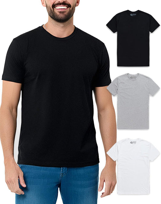 HOTMens T Shirts Soft Cotton Crew Neck Athletic Fit Casual Tees S-4XL | Soft cotton blend casual tee shirts with 4-way stretch - tag-free athletic fit for gym, work & casual wear. A go-to gift.