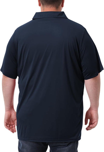 HOTIdtswch Men's Big and Tall Polo Shirts UPF 50+ Casual Work Quick Dry Short Sleeve Collared Golf Shirt（XL-8XL）