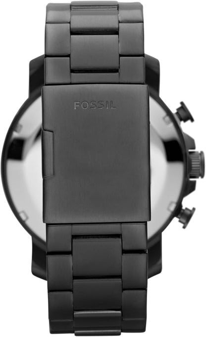 HOTFossil Men's Nate Quartz Watch, Oversized Stainless Steel Chronograph Watch for Men