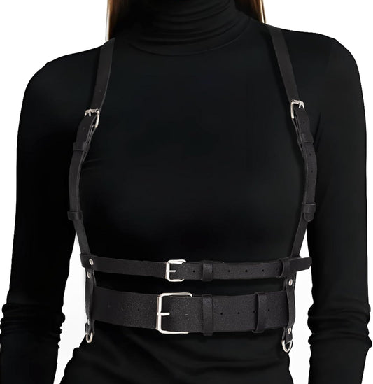 HOTPunk Leather Harness Waist Belt for Women PU Leather Corset Belts Strap Adjustable Party Rave Accessory