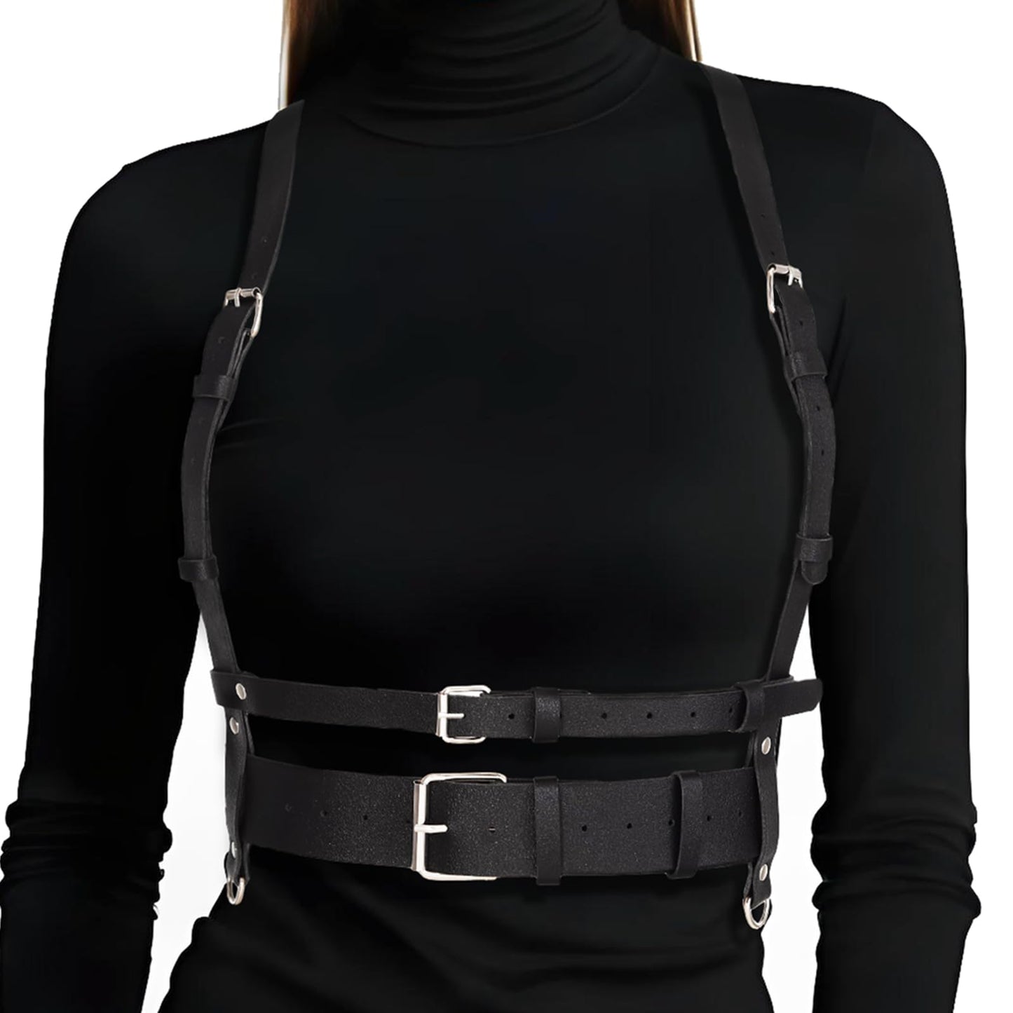 HOTPunk Leather Harness Waist Belt for Women PU Leather Corset Belts Strap Adjustable Party Rave Accessory