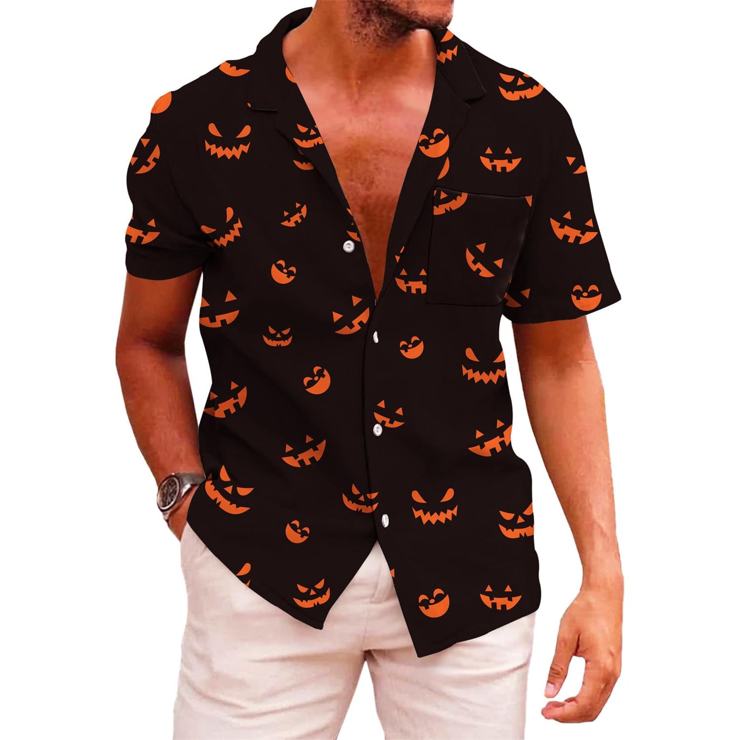 HOTKYKU Funky Hawaiian Shirt for Men Palm Beach Shirts Tropical Vacation Clothes