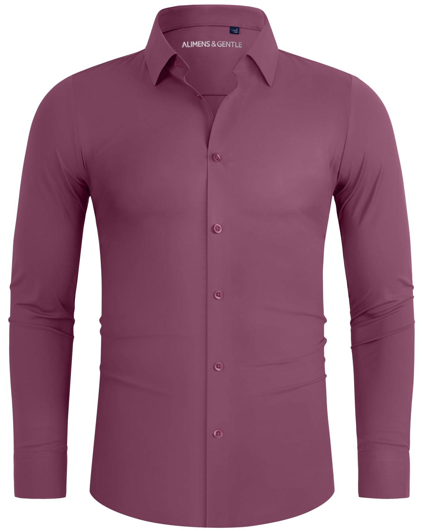 HOTAlimens & Gentle Stretch Mens Dress Shirts Slim Fit Long Sleeve Casual Skinny Muscle Fit Wrinkle Free Button Down Shirt