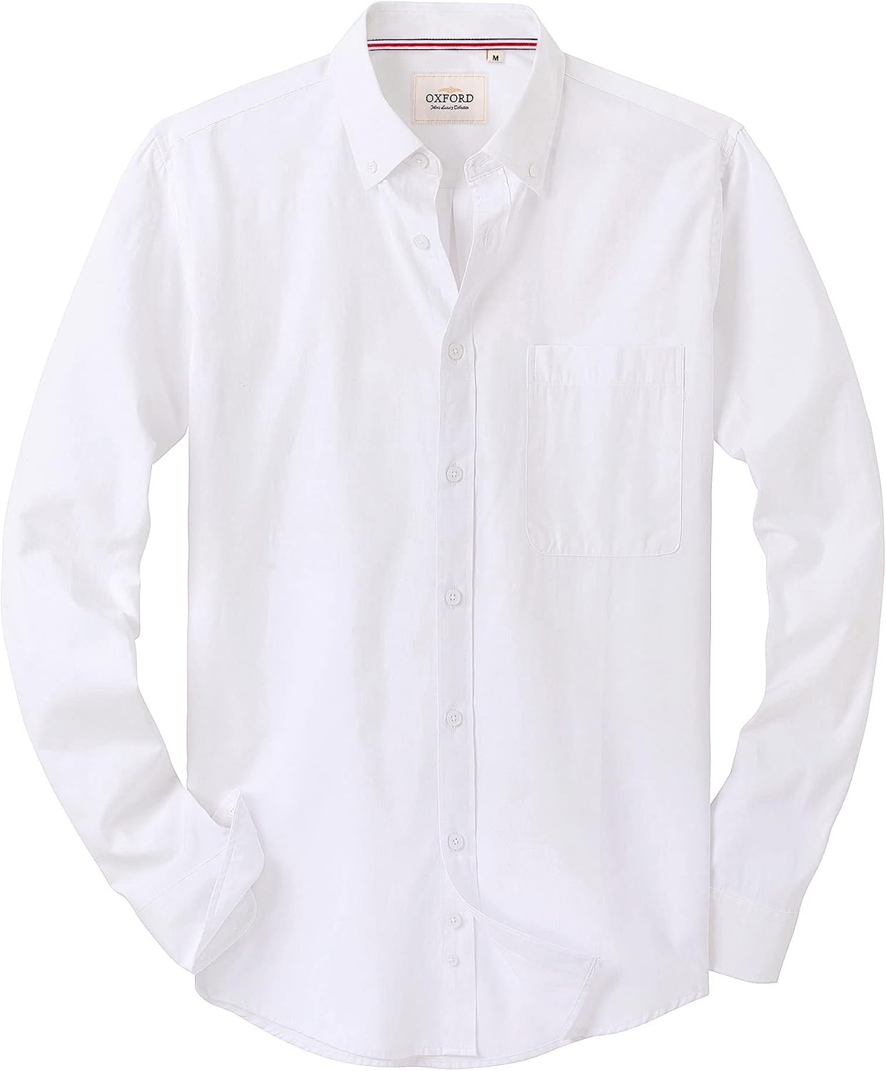 HOTAlimens & Gentle Mens Solid Oxford Shirt Long Sleeve Dress Shirt Work Casual Button Down Shirts with Pocket