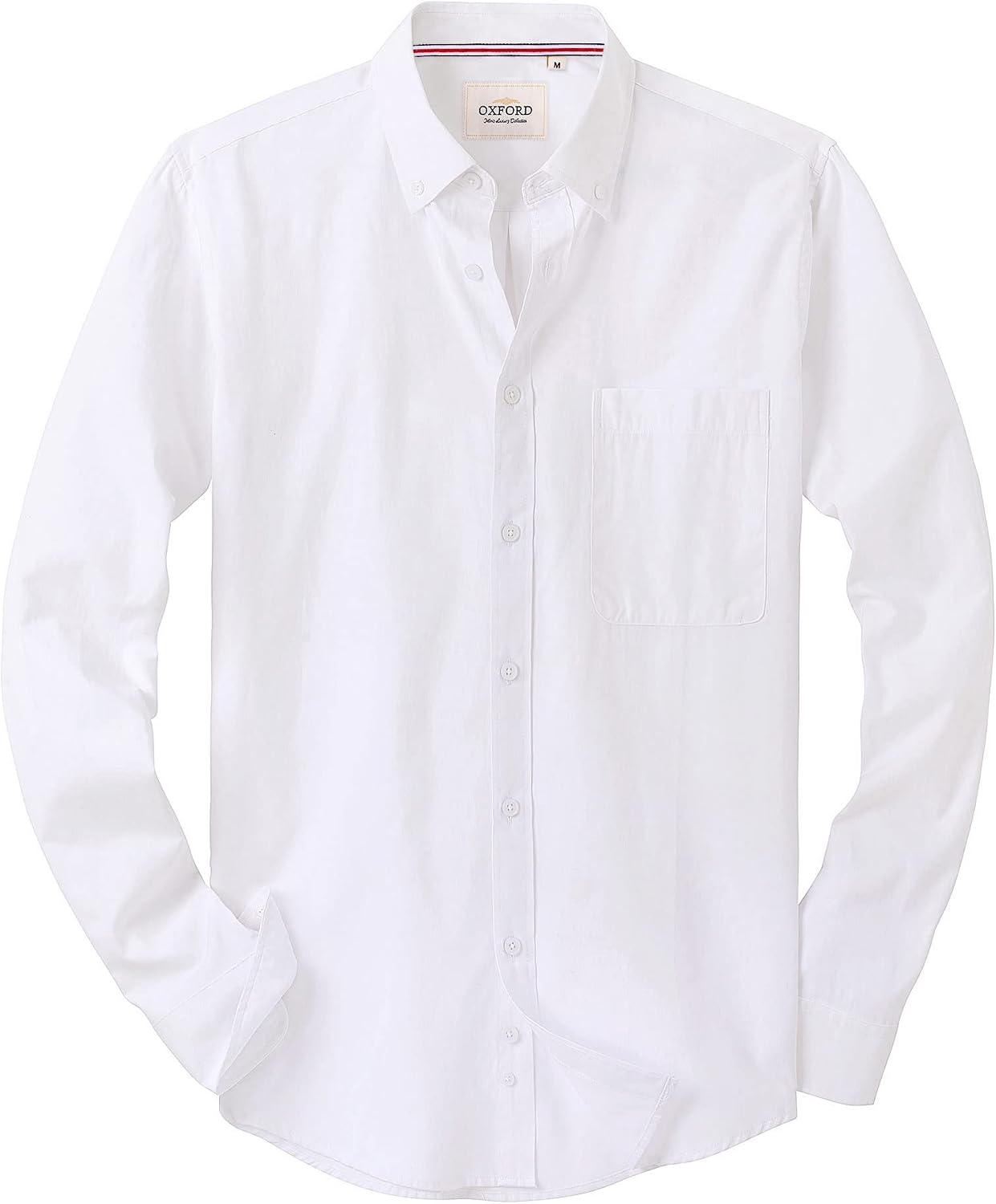 HOTAlimens & Gentle Mens Solid Oxford Shirt Long Sleeve Dress Shirt Work Casual Button Down Shirts with Pocket