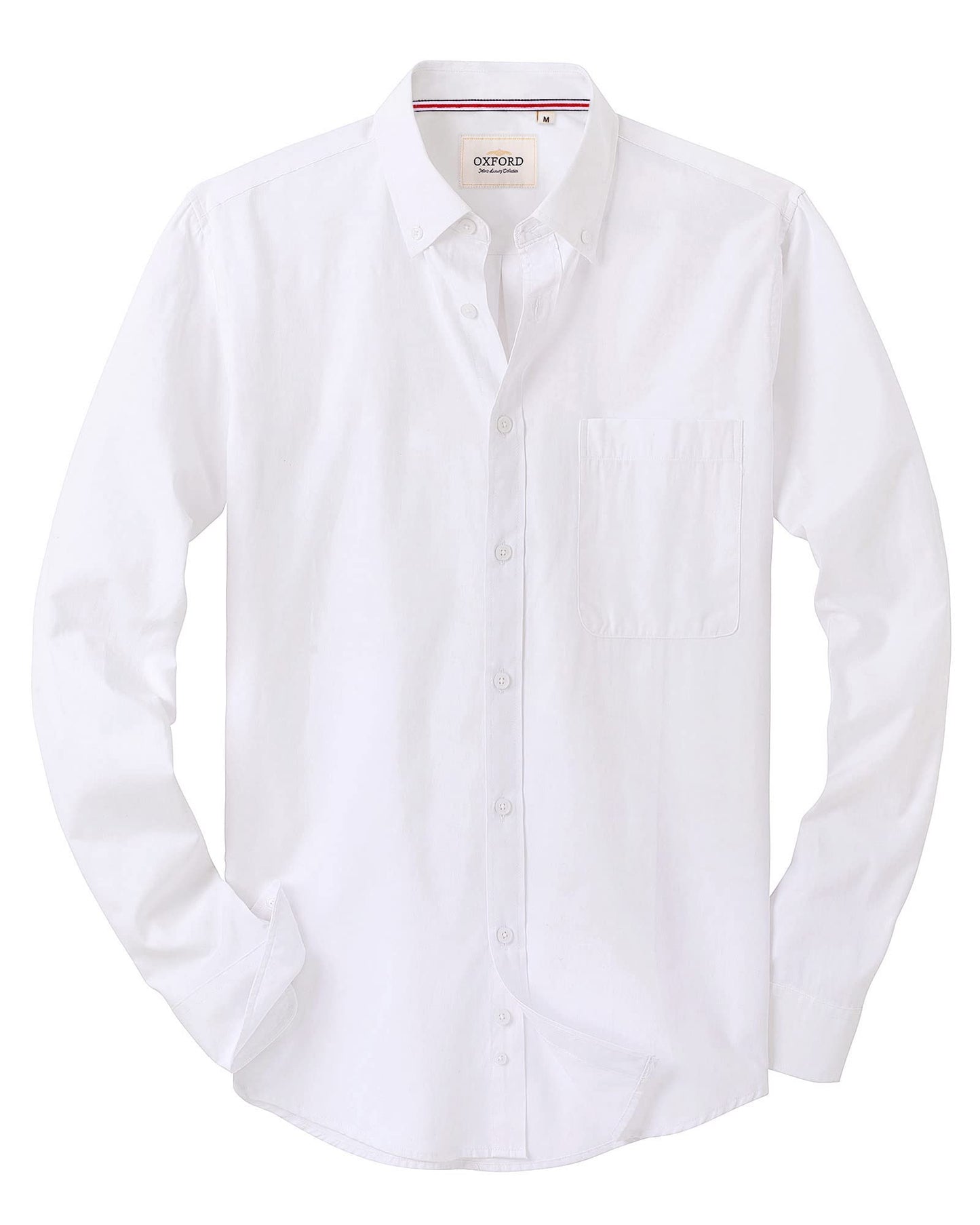 HOTAlimens & Gentle Mens Solid Oxford Shirt Long Sleeve Dress Shirt Work Casual Button Down Shirts with Pocket