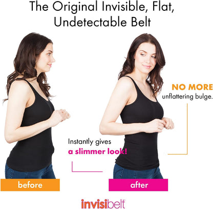 HOTInvisibelt Skinny Belt | Invisible Belt for Women | 1 Inch Wide Adjustable Lightweight PVC Strap | No Buckle Flat Waist