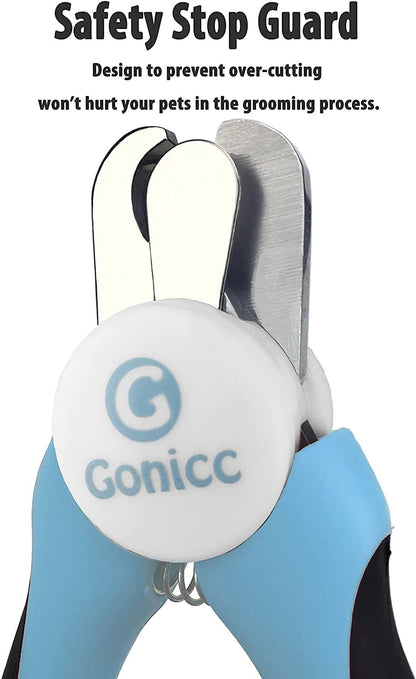 HOTgonicc Professional Dog & Cat Pets Nail Clippers & Trimmers | With Safety Guard to Avoid Overcutting, Free Nail File, Razor Sharp Blade - Professional Grooming Tool for Pets