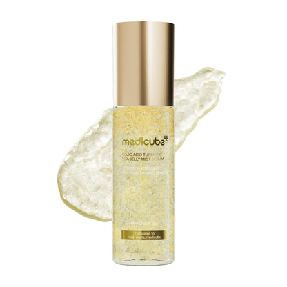 HOTmedicube Jelly Mist Serum with Pink PDRN Collagen, 2.02 fl.oz | Dual-Texture Glow Spray with Niacinamide, Glutathione, Hyaluronic Acid, Ceramide - Hydration, Radiance, Plump-Looking Skin