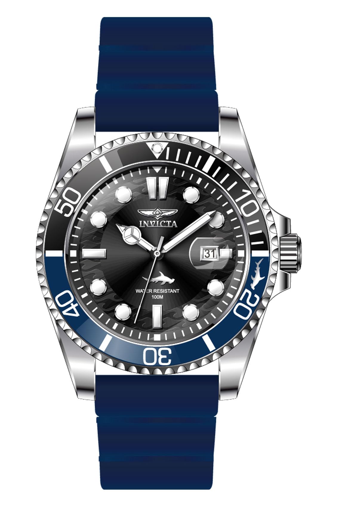 HOTInvicta Pro Diver Men 43mm Stainless Steel Steel Black dial