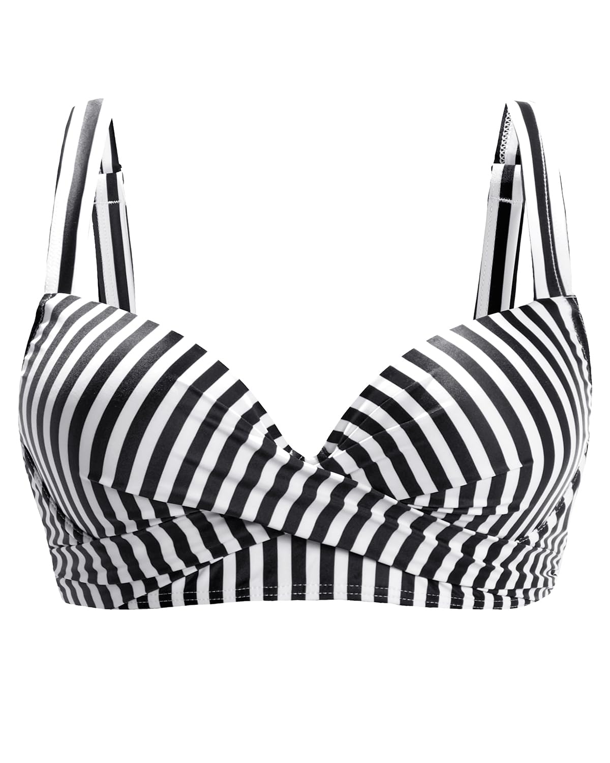 HOTWomen Underwire Bikini Top - Bra Padded Push Up Swimsuit Top | Twist Front Design, Wide Adjustable Straps,Unremovable Cups for Fixed Lift,Full Lining,3-gear Adjustable Hook Closure