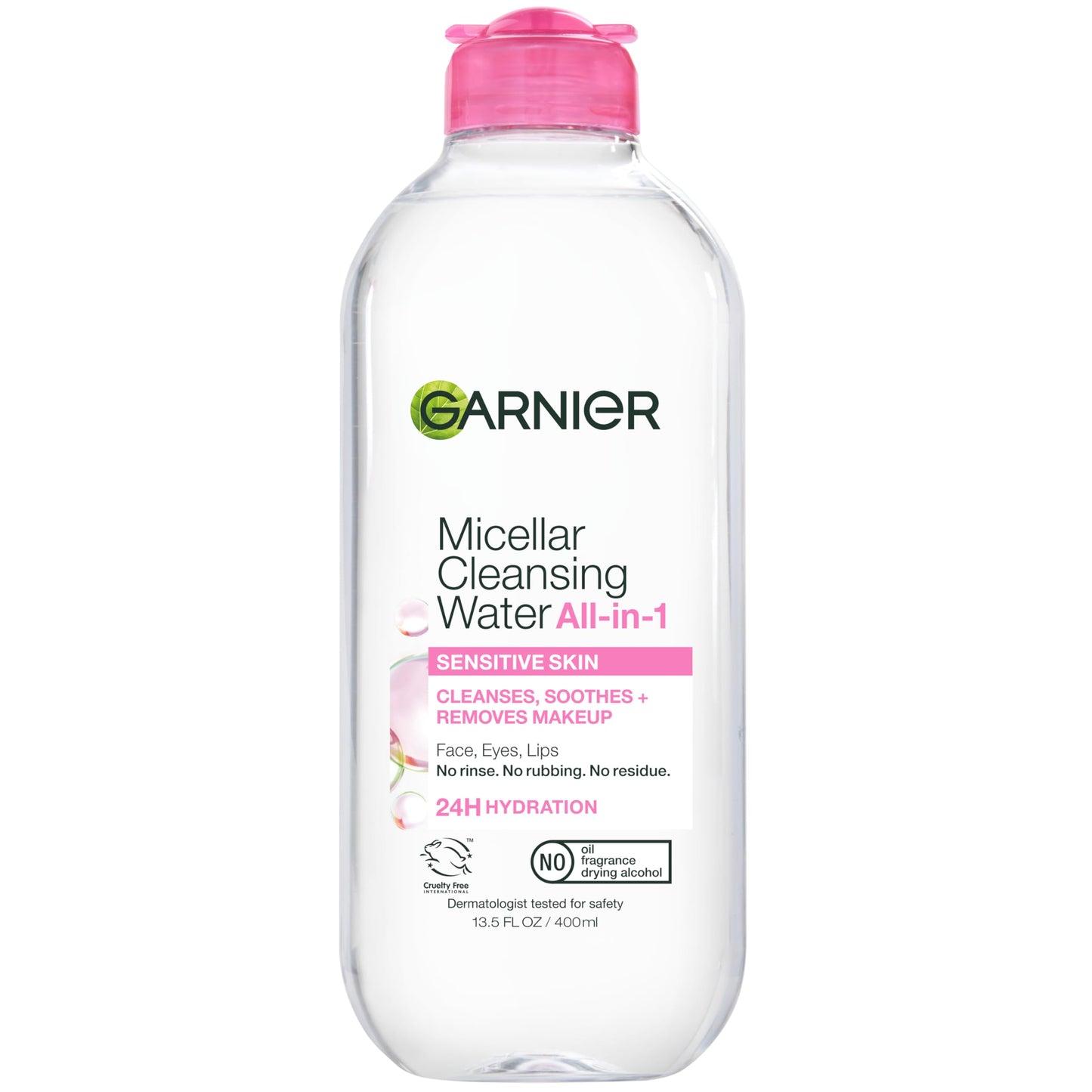 HOTGarnier Micellar Water, Hydrating Facial Cleanser & Makeup Remover, Suitable for Sensitive Skin, Vegan, Cruelty Free, 13.5 Fl Oz (400mL), 2 Count