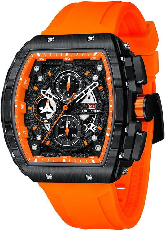 HOTMini Focus Men's Watch Fashion Sport Wrist Watches (Chronograph/Waterproof/Luminous/Calendar) Silicon Strap Quartz Watches for Men