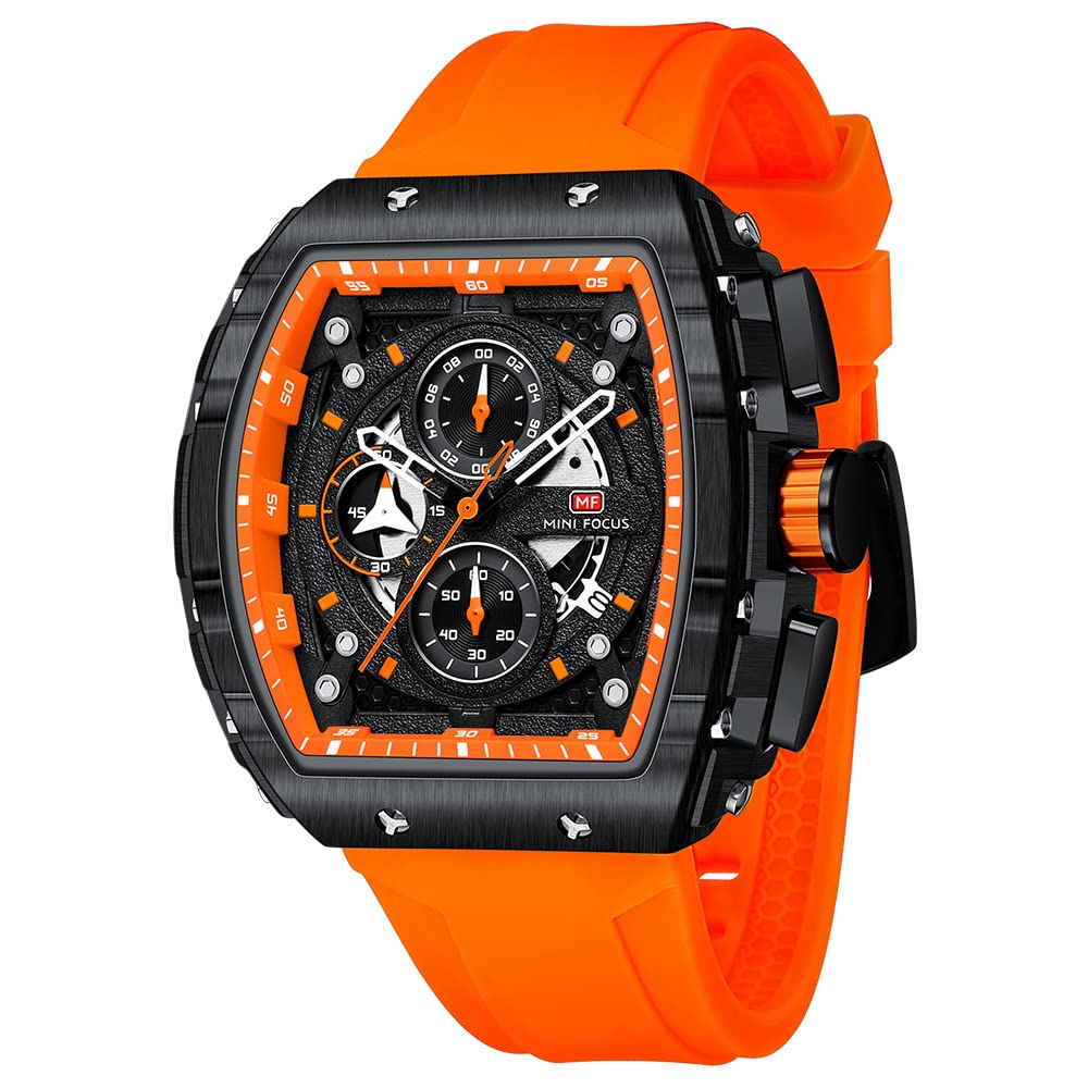 HOTMini Focus Men's Watch Fashion Sport Wrist Watches (Chronograph/Waterproof/Luminous/Calendar) Silicon Strap Quartz Watches for Men