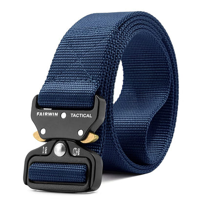 HOTFAIRWIN Tactical Belt, Work Belts for Men Military Webbing Riggers Web Belt Heavy-Duty Quick-Release Buckle