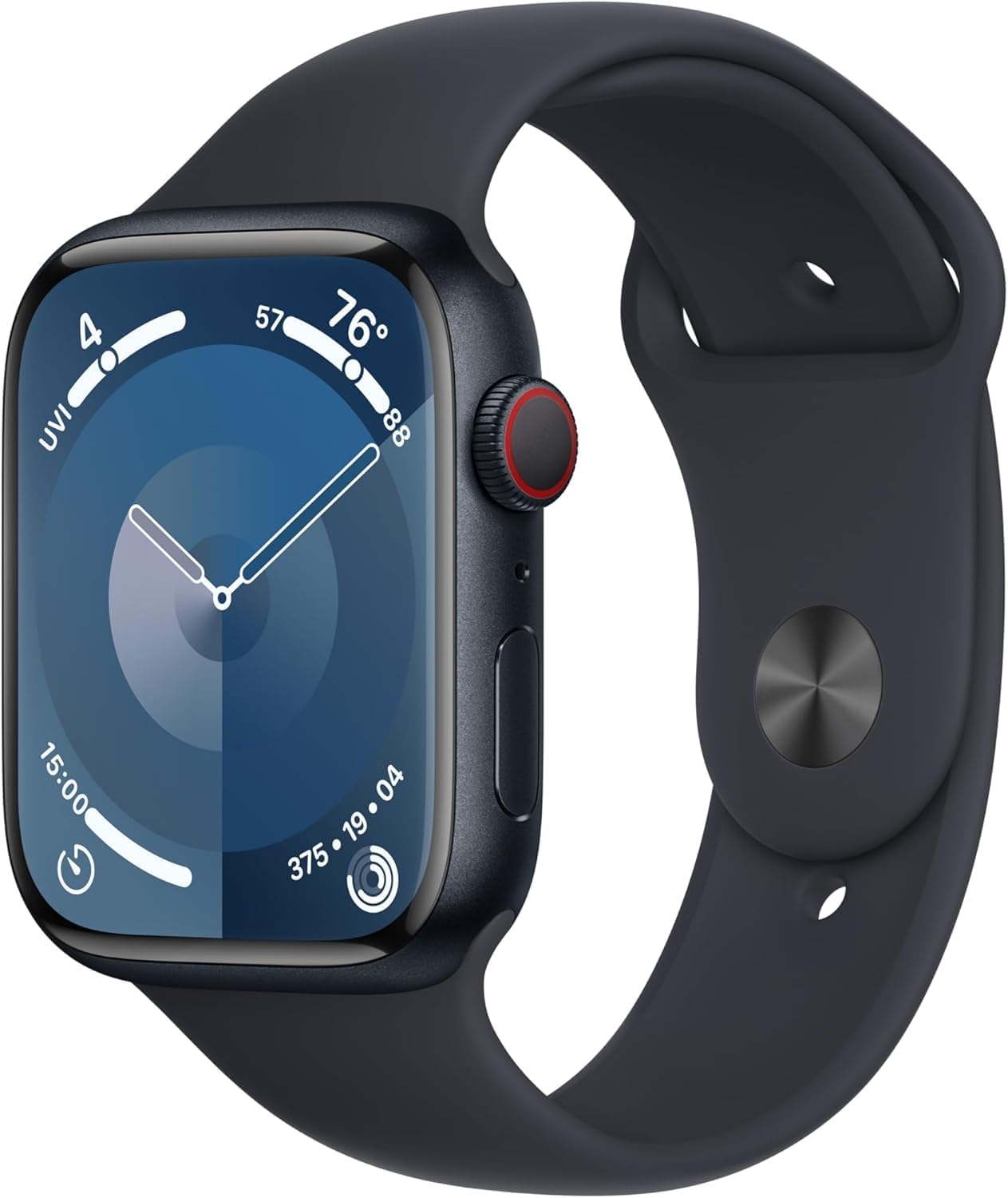 HOTApple Watch Series 9 [GPS, 45mm] - Midnight Aluminum Case with Midnight Sport Band, M/L (Renewed Premium)