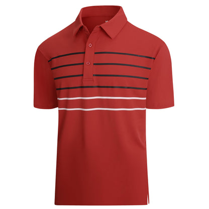 HOTAlex Vando Mens Golf Shirt Moisture Wicking Quick-Dry Short Sleeve Polo | UPF40,Soft & stretch,Sweat resistant,Multi-scene sports & office apparel