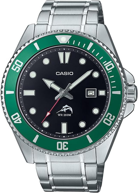 HOTCasio MDV106 Series | Unisex Analog Watch | 200M WR | Stainless Steel Case | Resin Band | 2 Hand Analog (HR, Min, SEC) | Date Display | Screw Down Crown/Screw Down Caseback | 3 Year Battery