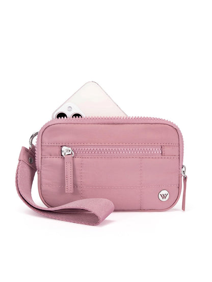 HOTWESTBRONCO Wristlet Wallets for Women – RFID Blocking Quilted Nylon Phone Wallet, Card Holder Purse for Travel & Everyday Use
