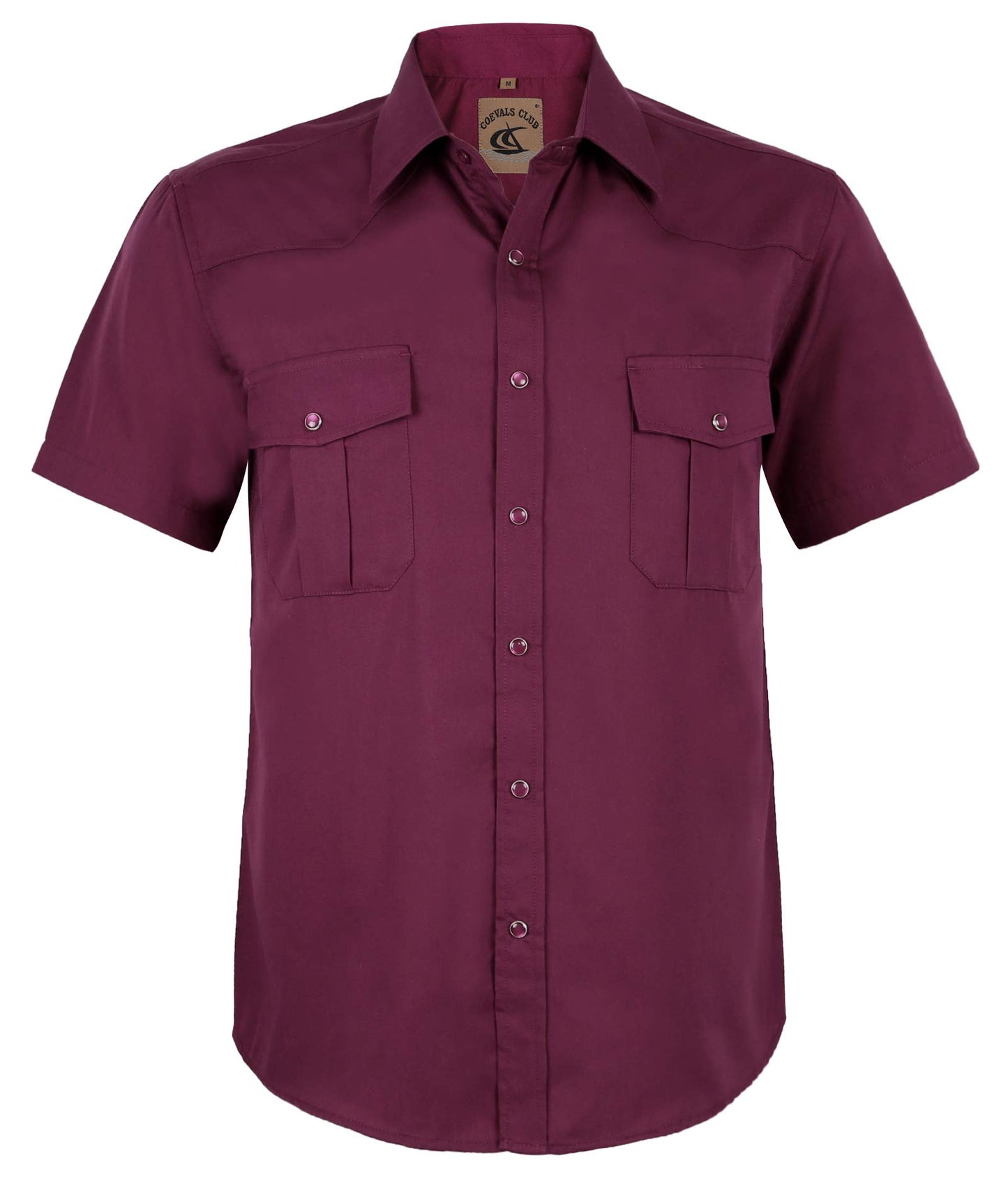 HOTCOEVALS CLUB Men's Western Cowboy Short Sleeve Pearl Snap Casual Plaid Work Shirts