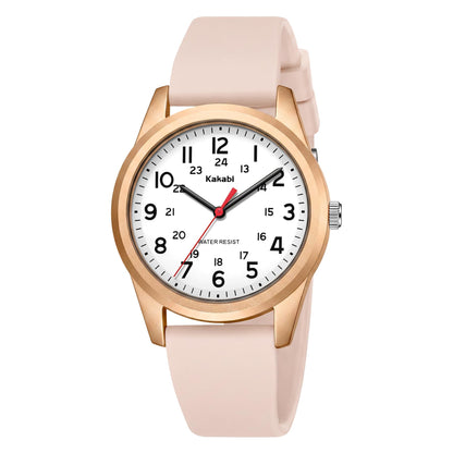 HOTWatches for Mens Womens Unisex Easy to Read Analog Quartz Wristwatch Silicone Strap Military 24 Hour Time Casual Comfortable 30M Waterproof