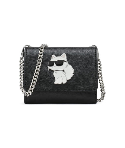 HOTKARL LAGERFELD Paris Women's Wallet Crossbody On A Chain, Black Multi