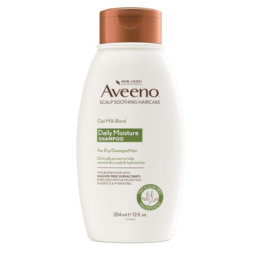 HOTAveeno Oat Milk Blend Moisturizing Shampoo, Ultra-Hydrating, for Dry, Damaged Hair, 12 fl oz