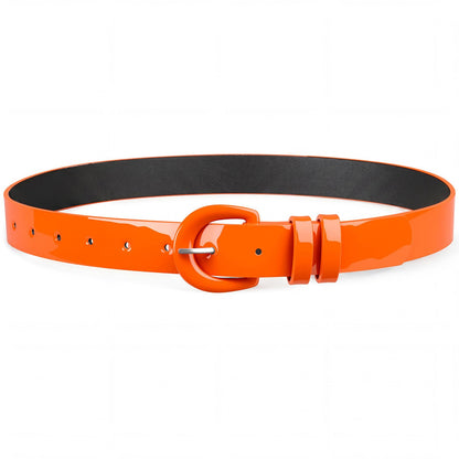 HOTJASGOOD Women Patent Leather Belt for Jeans Pants Vintage 50s Women Belt for Dress