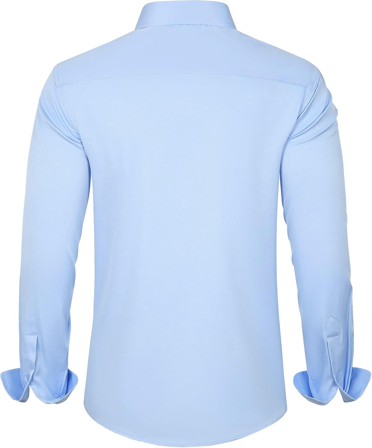 HOTJ.VER Men's Dress Shirts Solid Long Sleeve Stretch Wrinkle-Free Formal Shirt Business Casual Button Down Shirts