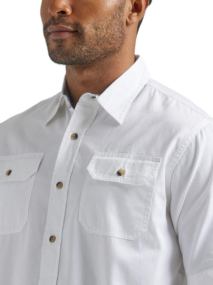 HOTWrangler Authentics Men's Short Sleeve Classic Woven Shirt