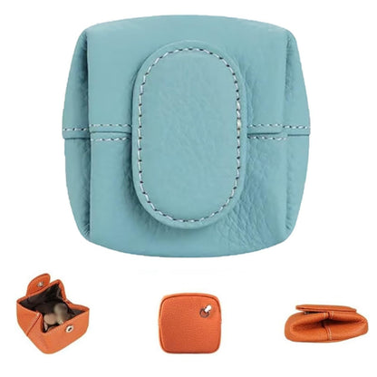 HOTMini Lychee Pattern Coin Purse, Leather Purses for Women, Coin Pouch Earphone Storage Bag with Key Buckle (Orange)