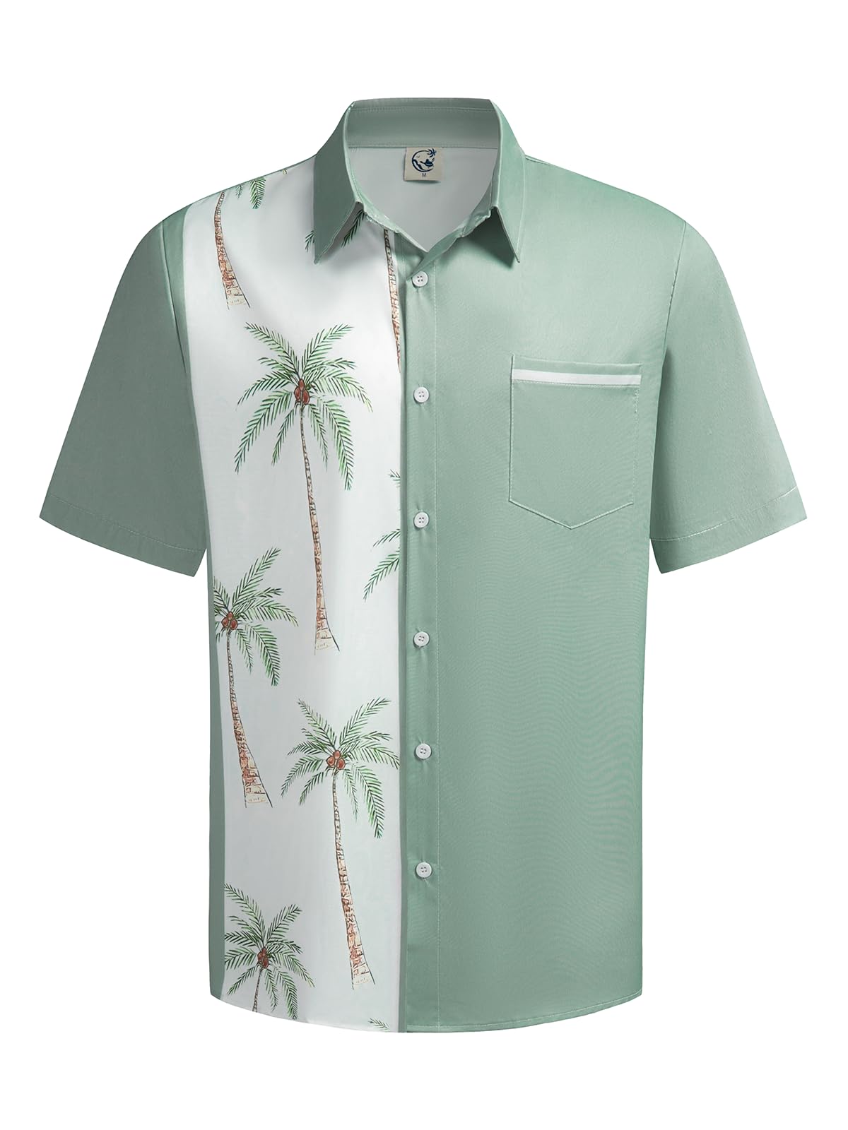 HOTHardaddy Men's Hawaiian Shirt Short Sleeves Coconut Printed Button Down Summer Beach Casual Shirts
