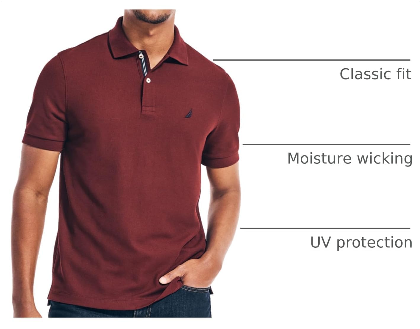 HOTNautica Men's Performance Pique Polo Shirt | Designed Exclusively for Big & Tall Men