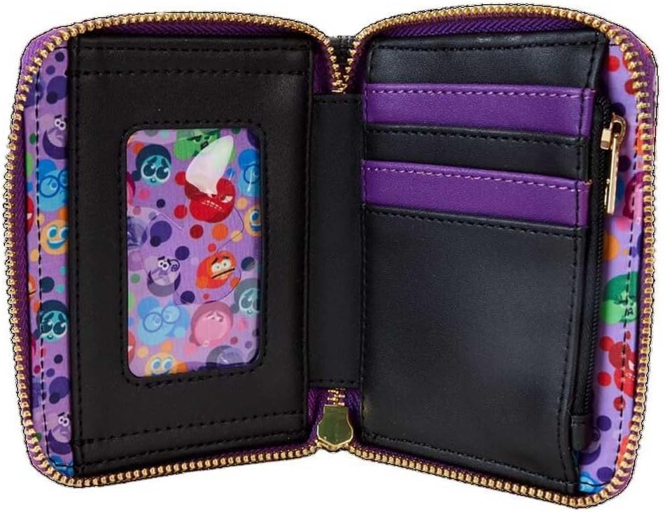 HOTLoungefly Pixar Inside Out 2 Core Memories Zip Around Wallet, Black