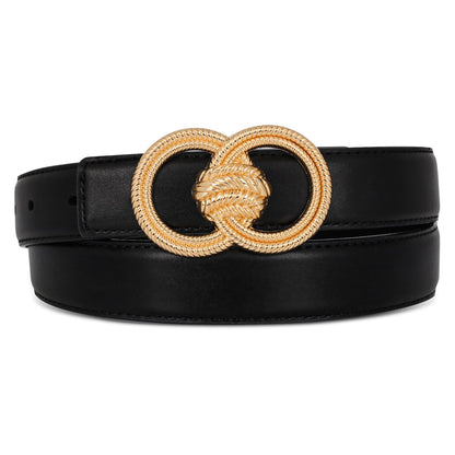 HOTRelang Women's Belts with Gold Buckle, Fashion Waist Band, Elegant Ladies' Belt, Gift for Women