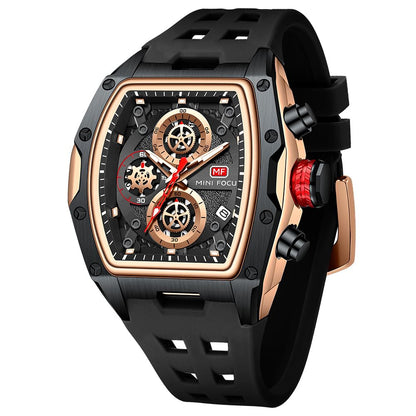 HOTMF MINI FOCUS Men Watches Unique Casual Wrist Watches (Chronograph/Waterproof/Luminous/Calendar) Silicon Band Fashion Watches for Men