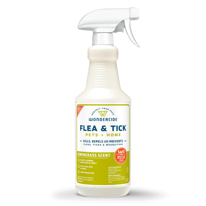 HOTWondercide - Flea, Tick & Mosquito Spray for Pets and Home with Natural Essential Oils - Killer, Control, Prevention, Treatment - Lemongrass 16 oz