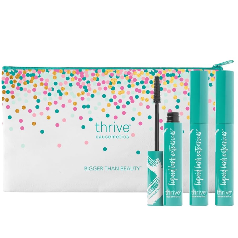 HOTThrive Causemetics Thrive Mascara, Liquid Lash Extensions Mascara, Tubing Mascara Lengthening, Volumizing & Curling, Smudge Proof, Washable, No Clumping or Flaking, Vegan, Brynn (Rich Black)