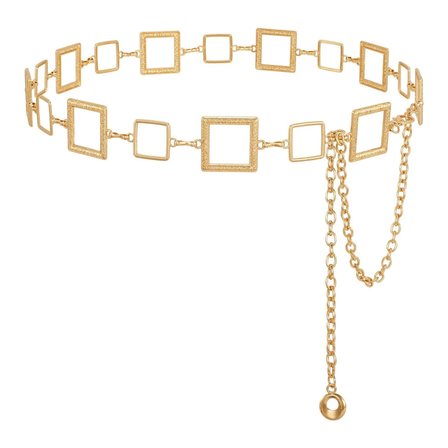 HOTWHIPPY Metal Waist Chain Belt Women Adjustable Body Link Belts Ladies Fashion Chain for Jeans Dress
