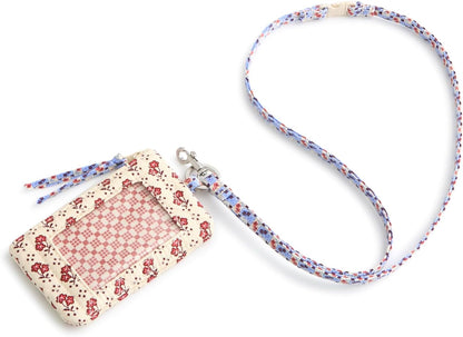 HOTVera Bradley womens Premium Cotton Zip Id Pouch W/Breakaway Lanyard