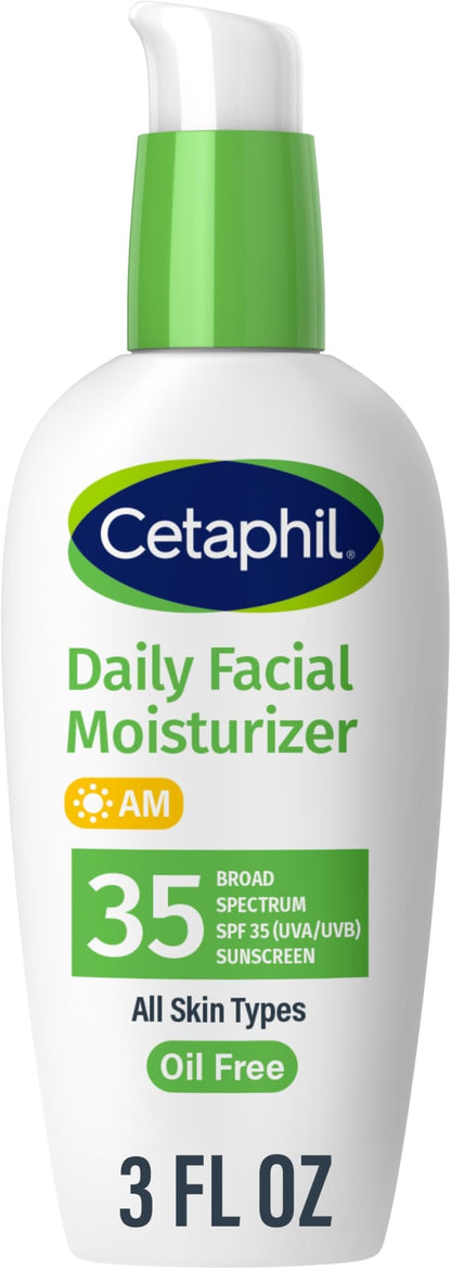 HOTCetaphil Face Moisturizer, Daily Oil Free Facial Moisturizer with SPF 35, For Dry or Oily Combination Sensitive Skin, Fragrance Free Face Lotion