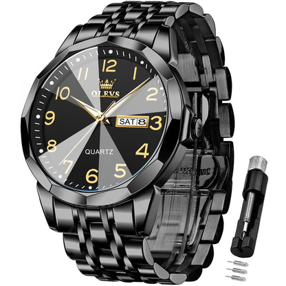 HOTOLEVS Watch for Men Simple Business Dress Analog Stainless Steel Waterproof Luminous Date Easy Read Men Wrsit Watch