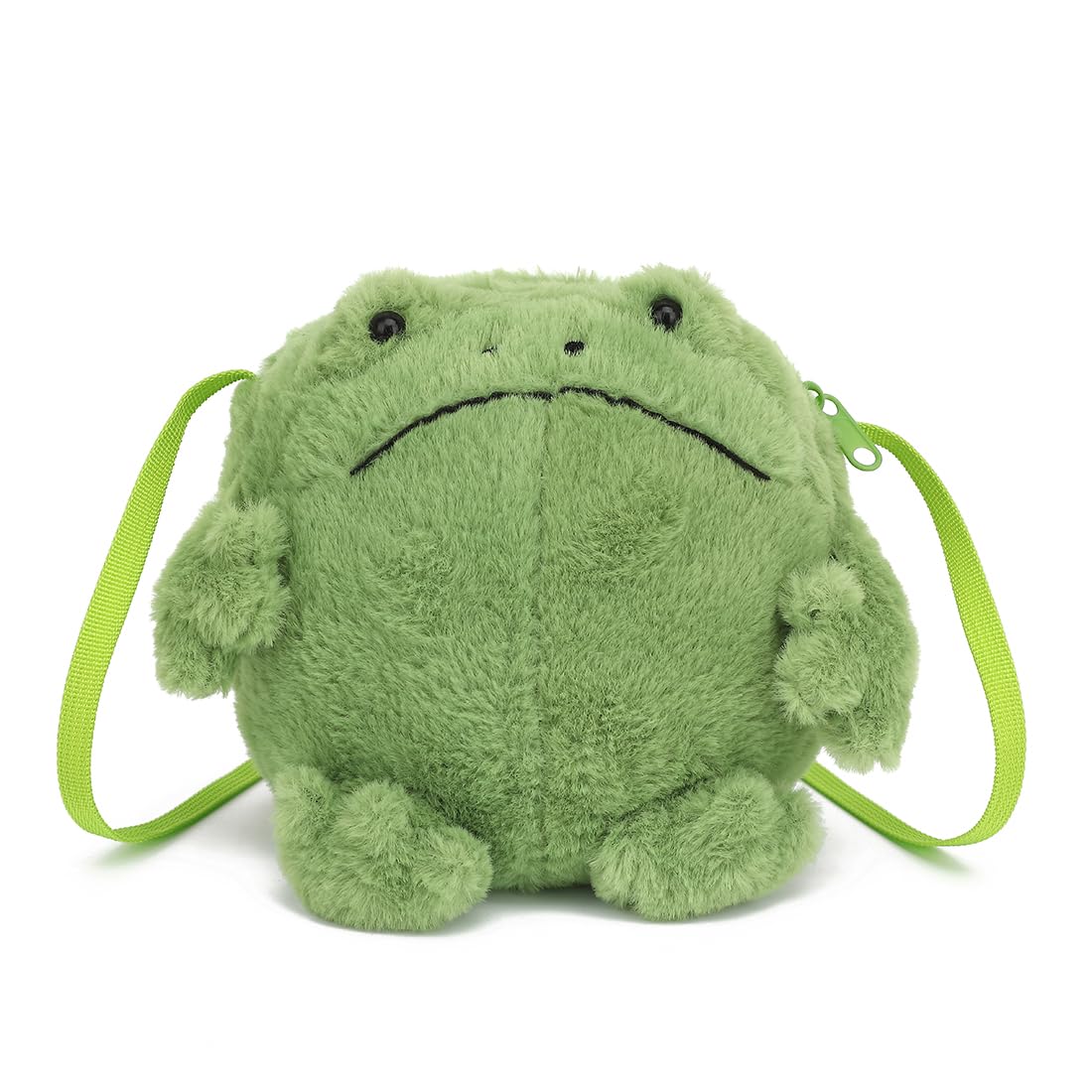HOTKawaii Frog Purse for Women, Cute Lolita Stuffed Animal Bag Plush Novelty Purse, Soft Fluffy Frog Crossbody Bags