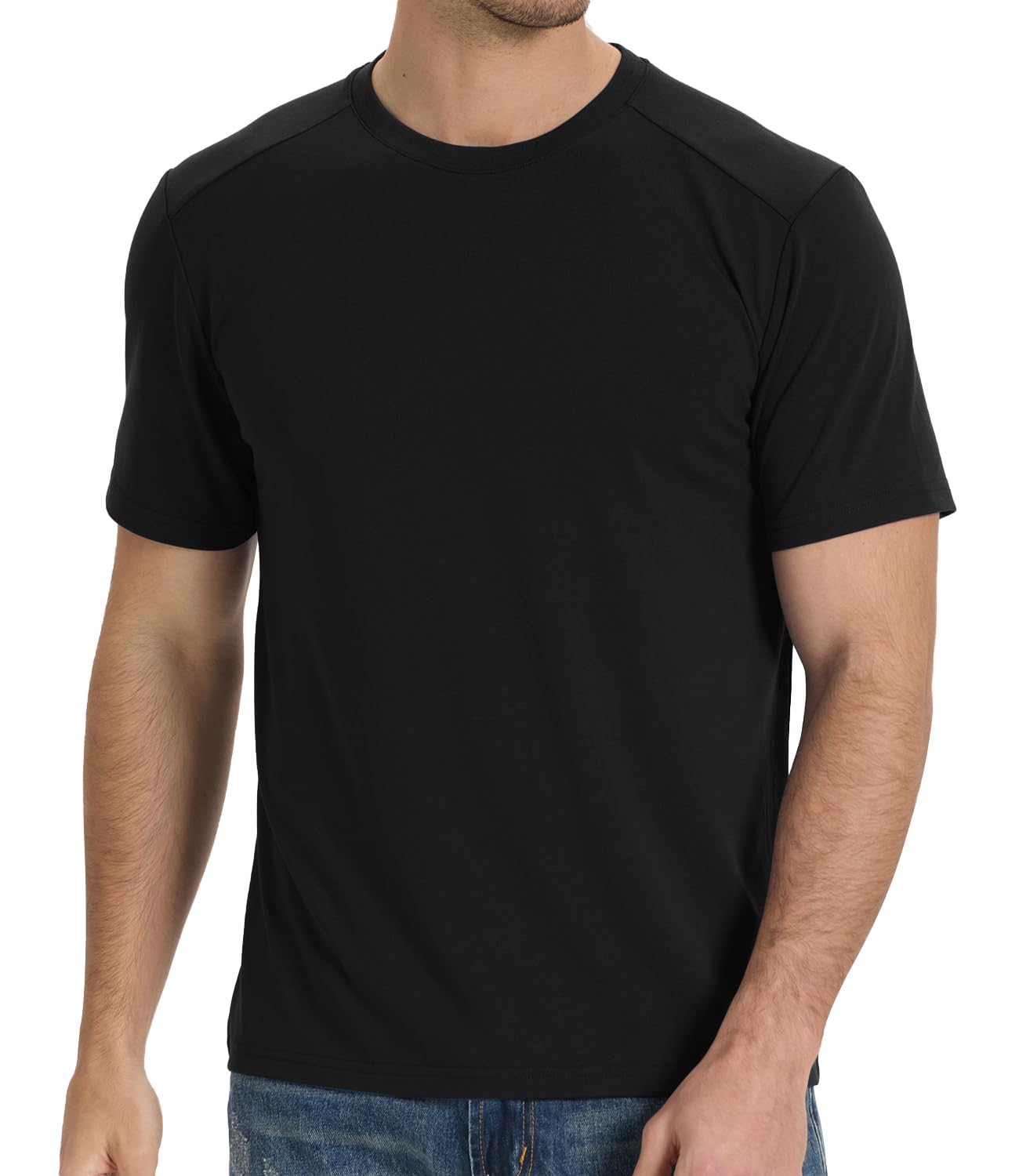HOTBAMBOO COOL Men's T-Shirts Short Sleeve Heavyweight Crew Neck T Shirt for Men Moisture Wicking Casual Tees