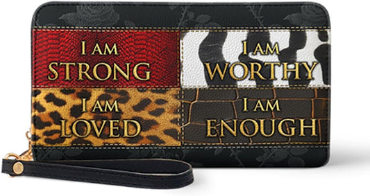 HOTAfrican American Black Women Leather Wallet, Afro Black Queen RFID Blocking Credit Card Holder Clutch Purse Wristlet, Mothers Day Birthday Gift for Women Girl Sister (African Inspiration)