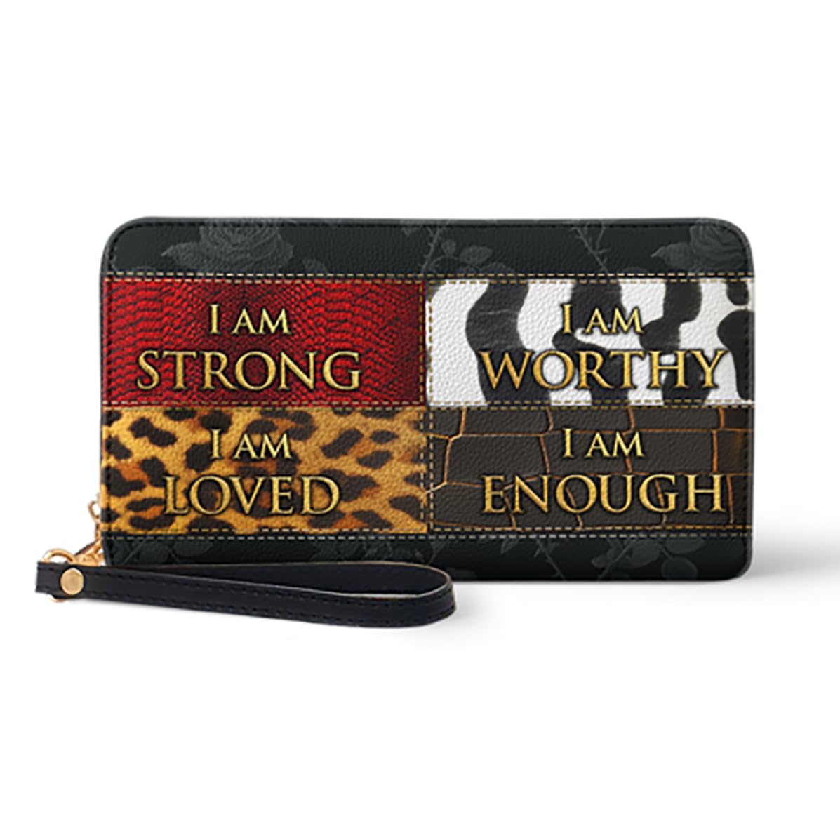 HOTAfrican American Black Women Leather Wallet, Afro Black Queen RFID Blocking Credit Card Holder Clutch Purse Wristlet, Mothers Day Birthday Gift for Women Girl Sister (African Inspiration)