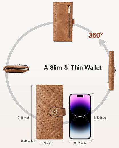 HOTBOSTANTEN Small Sling Bag for Women ＆ Leather Wallet Women RFID Blocking Credit Card Holder